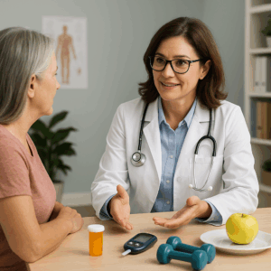 Doctor providing diabetes management care at Priority Health Group in Las Vegas during a patient consultation.