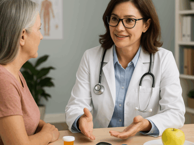 Doctor providing diabetes management care at Priority Health Group in Las Vegas during a patient consultation.