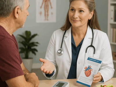 Doctor discussing high cholesterol management strategies with a patient at Priority Health Group in Las Vegas.